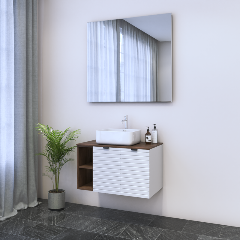 Capri 2D 60 Floating Bathroom Vanity with Shelf - Meble Furniture