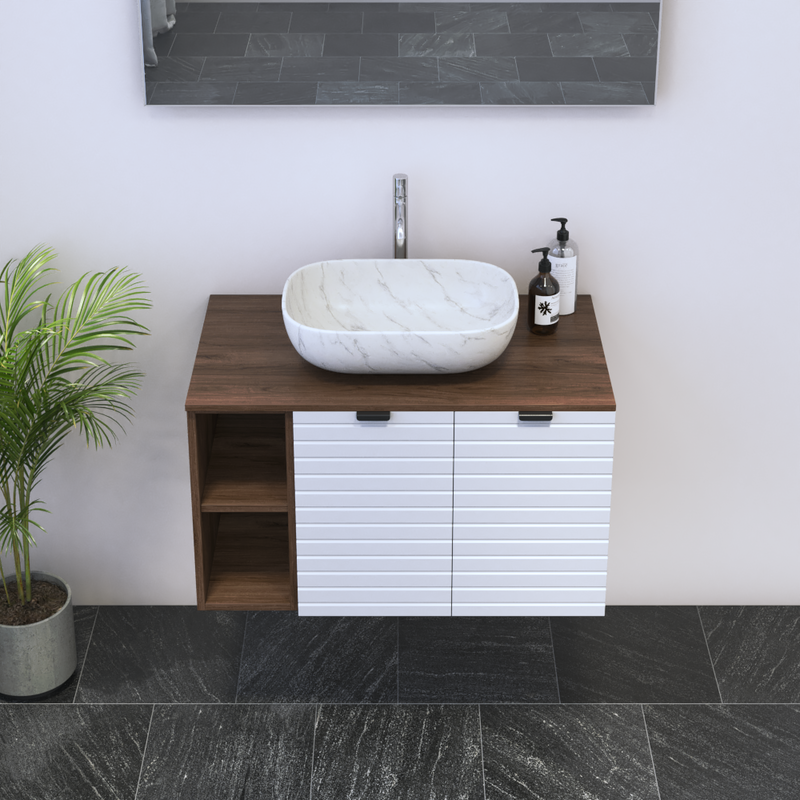 Capri 2D 60 Floating Bathroom Vanity with Shelf - Meble Furniture