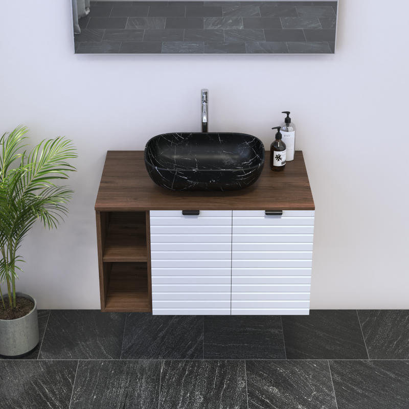 Capri 2D 60 Floating Bathroom Vanity with Shelf - Meble Furniture