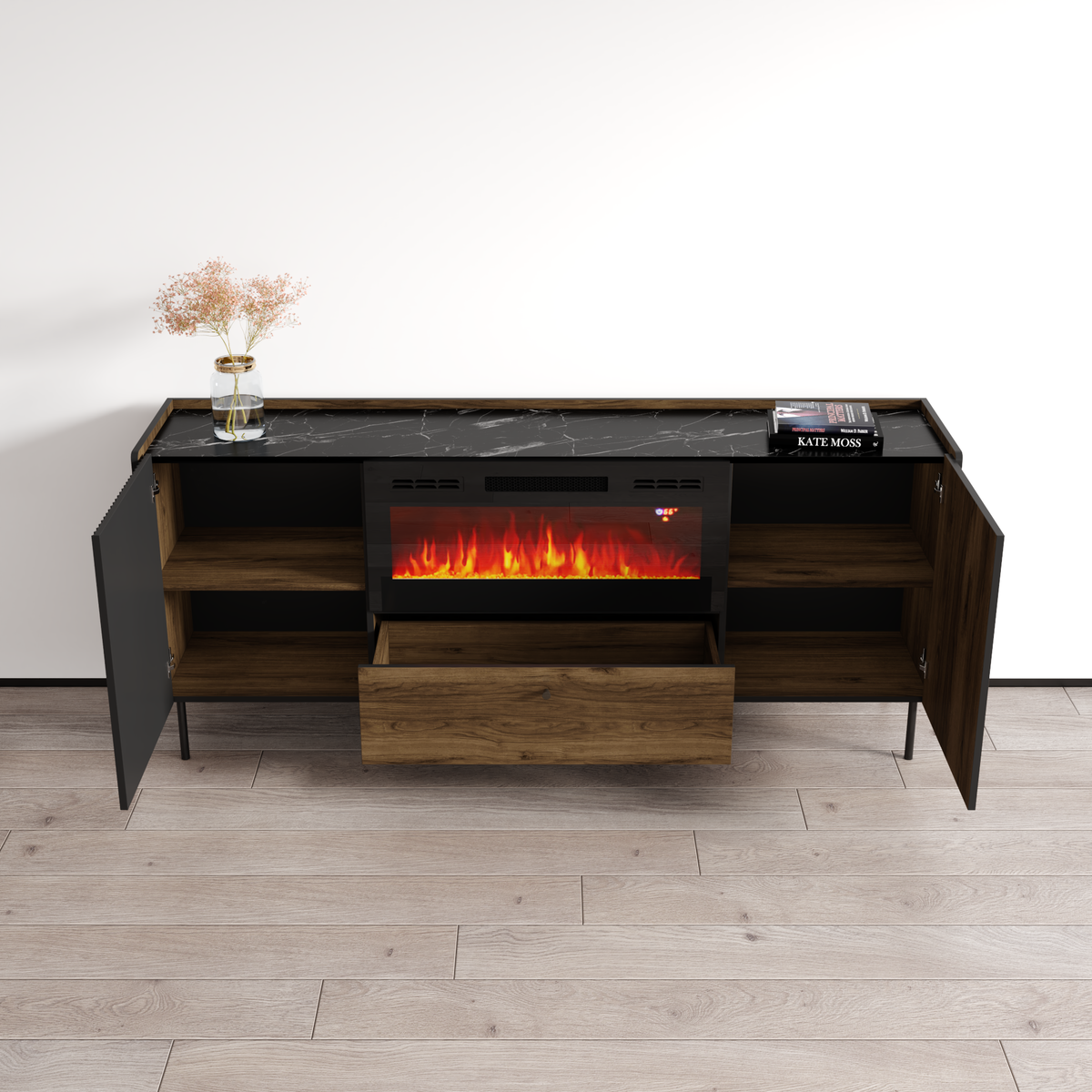 Brandy 180 BL-EF Fireplace Sideboard - Meble Furniture