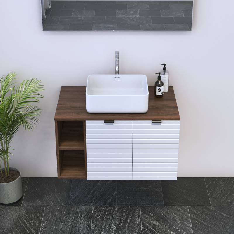Capri 2D 60 Floating Bathroom Vanity with Shelf - Meble Furniture