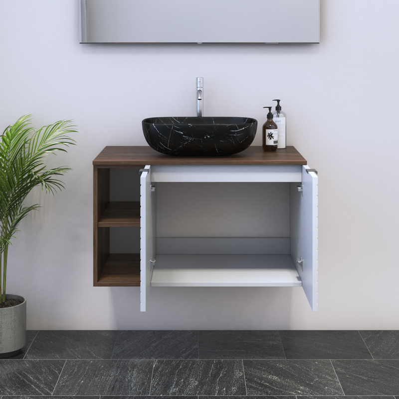 Capri 2D 60 Floating Bathroom Vanity with Shelf - Meble Furniture