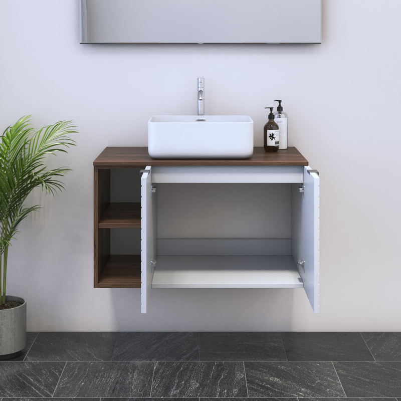 Capri 2D 60 Floating Bathroom Vanity with Shelf - Meble Furniture
