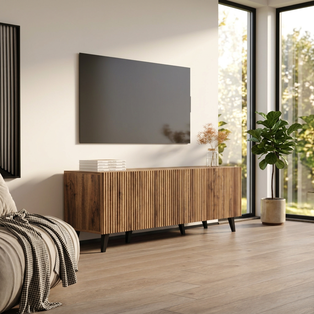 Pafos 3D TV Stand, Oak, photo 2 of 6