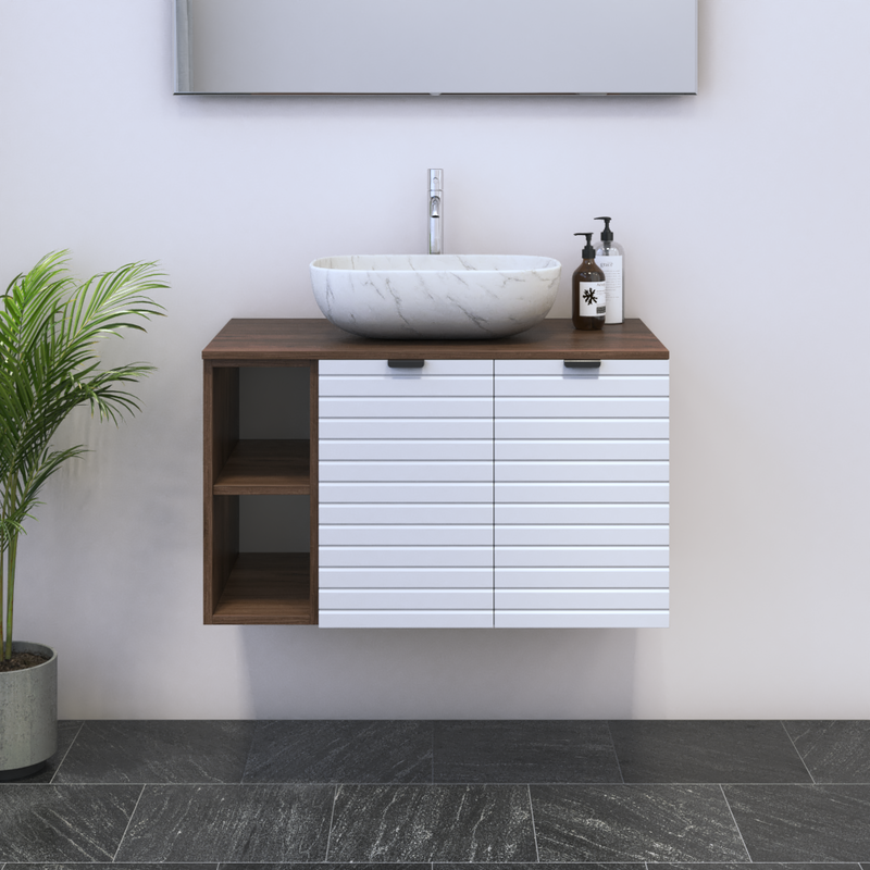 Capri 2D 60 Floating Bathroom Vanity with Shelf - Meble Furniture