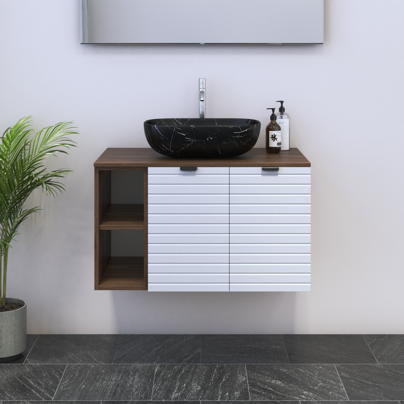 Capri 2D 60 Floating Bathroom Vanity with Shelf - Meble Furniture