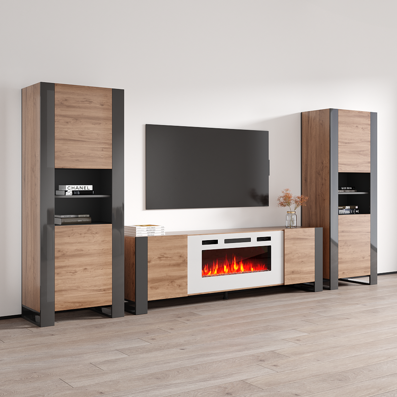 Woody WH-EF Fireplace Entertainment Center - Meble Furniture