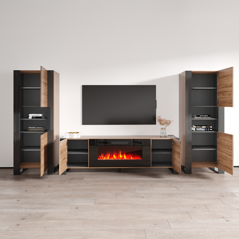 Woody BL-EF Fireplace Entertainment Center - Meble Furniture