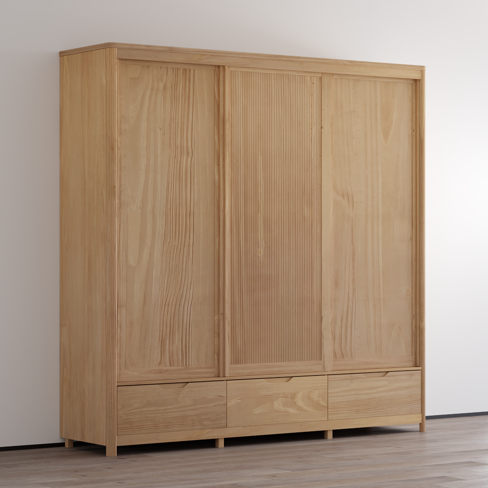 Nest Solid Wood 3D Wardrobe