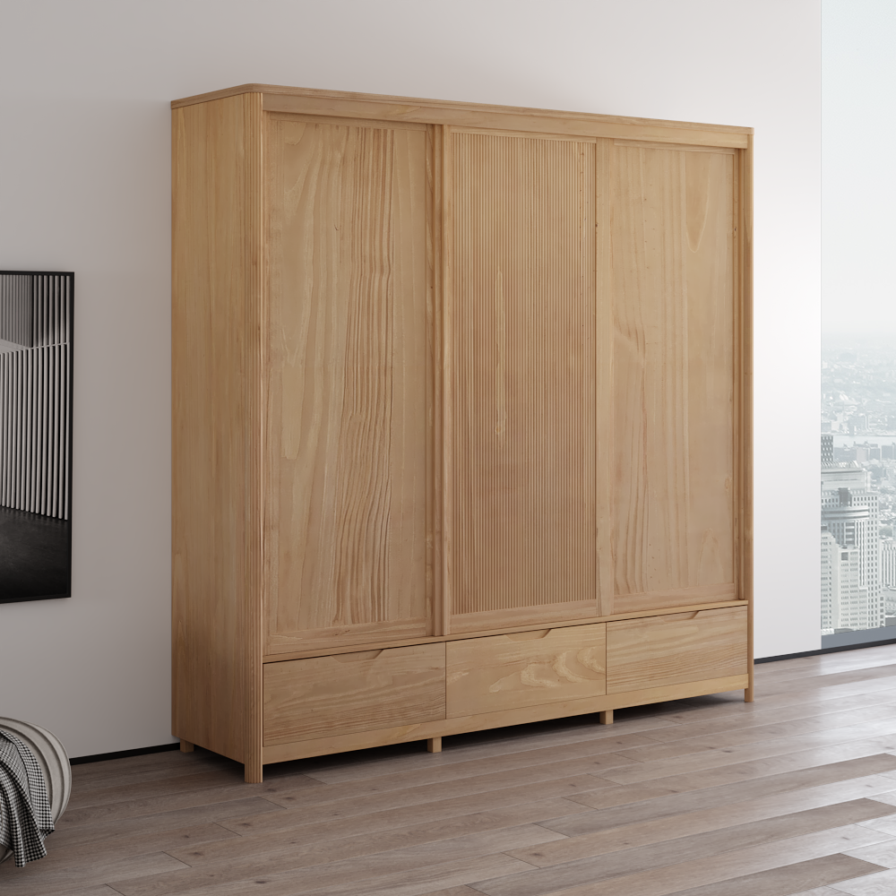 Nest Solid Wood 3D Wardrobe