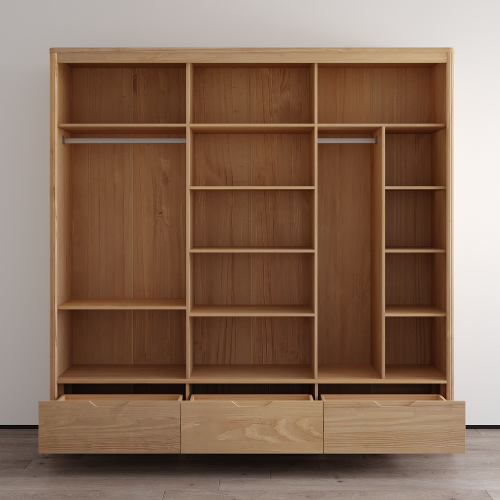 Nest Solid Wood 3D Wardrobe