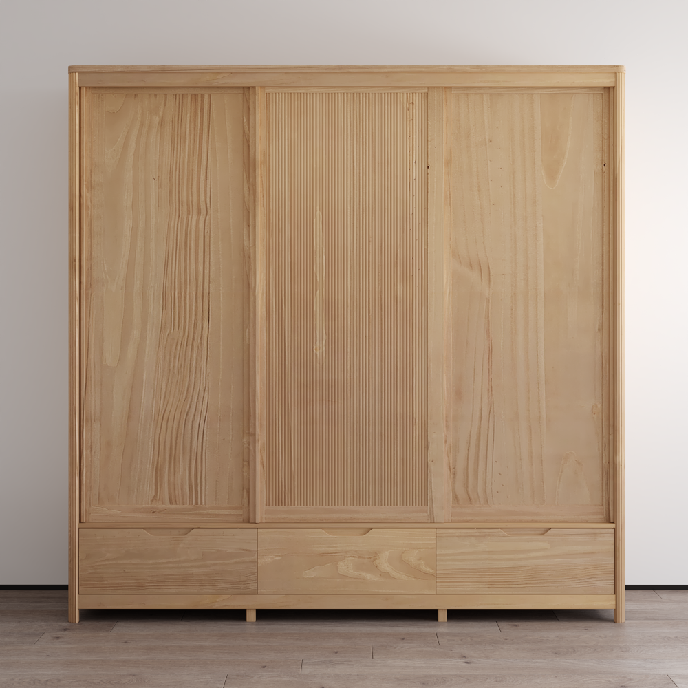 Nest Solid Wood 3D Wardrobe