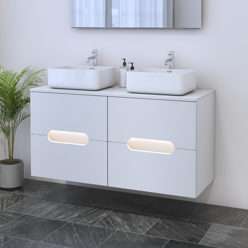 Estelle 4S 120 Double Sink Floating Bathroom Vanity - Meble Furniture