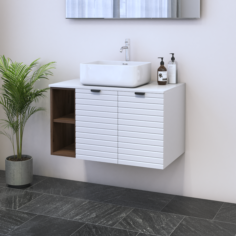 Capri 2D 60 Floating Bathroom Vanity with Shelf - Meble Furniture