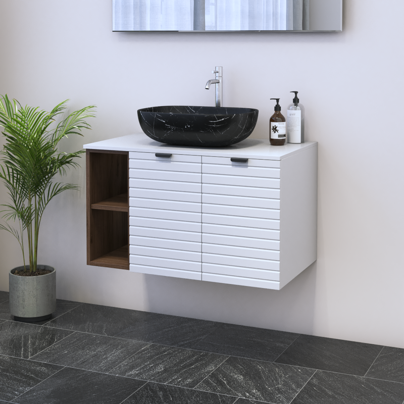 Capri 2D 60 Floating Bathroom Vanity with Shelf - Meble Furniture