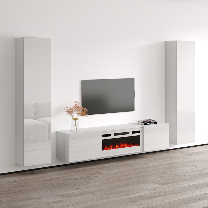 Cali WH-EF Floating Fireplace Entertainment Center - Meble Furniture