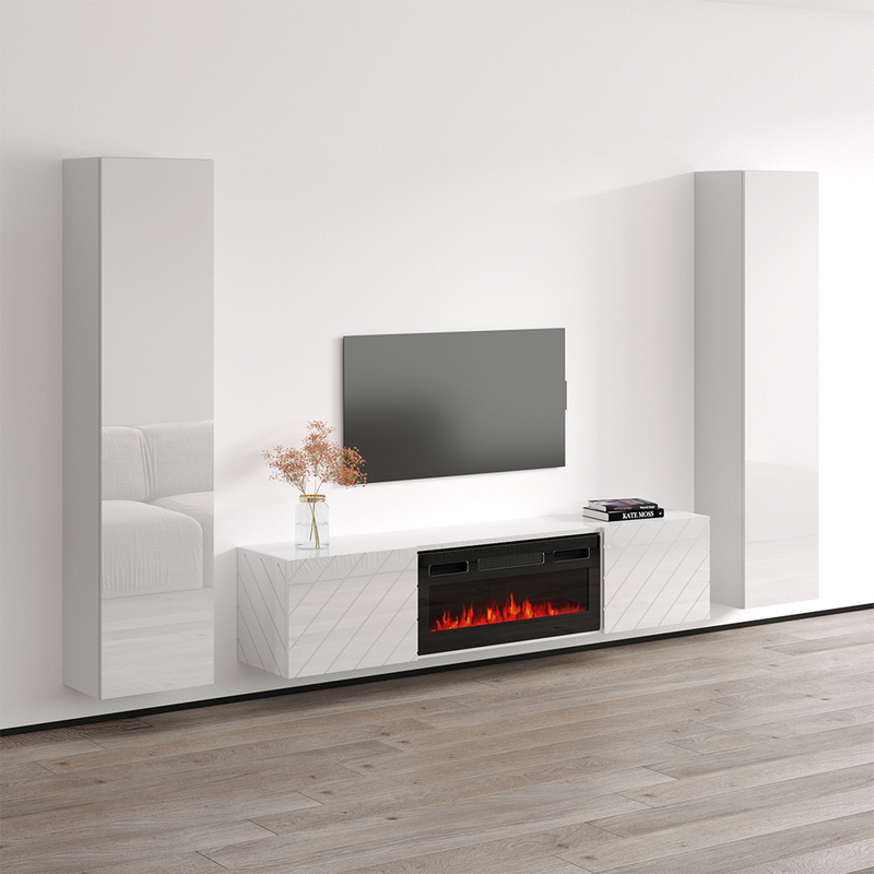 Luxe BL-EF Floating Fireplace Entertainment Center - Meble Furniture