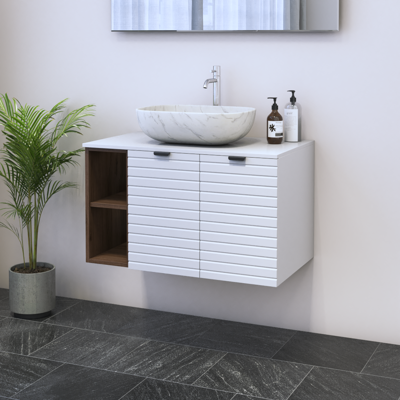 Capri 2D 60 Floating Bathroom Vanity with Shelf - Meble Furniture