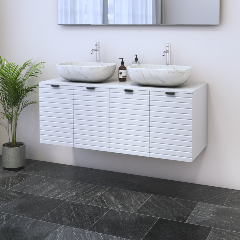 Capri 4D 120 Double Sink Floating Bathroom Vanity - Meble Furniture