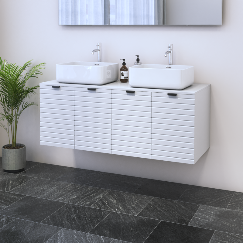 Capri 4D 120 Double Sink Floating Bathroom Vanity - Meble Furniture