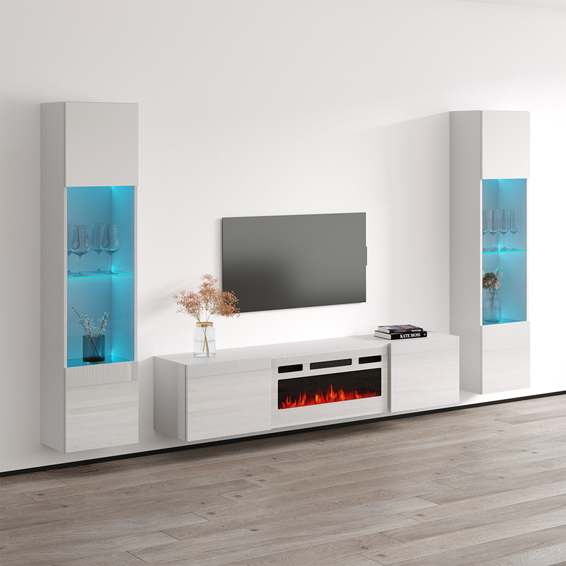 Cali WH-EF Floating Fireplace Entertainment Center - Meble Furniture