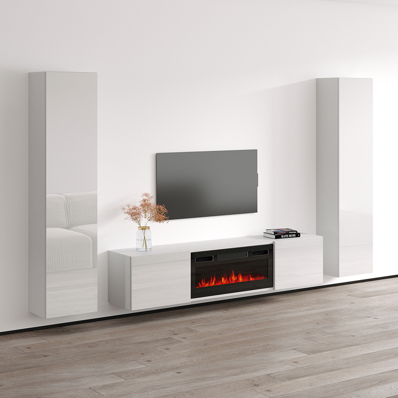 Cali BL-EF Floating Fireplace Entertainment Center - Meble Furniture