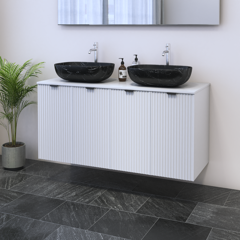 Nicole 4D 120 Double Sink Floating Bathroom Vanity - Meble Furniture