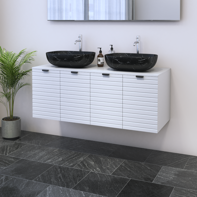 Capri 4D 120 Double Sink Floating Bathroom Vanity - Meble Furniture