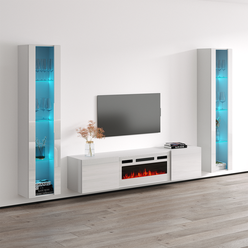 Cali WH-EF Floating Fireplace Entertainment Center - Meble Furniture