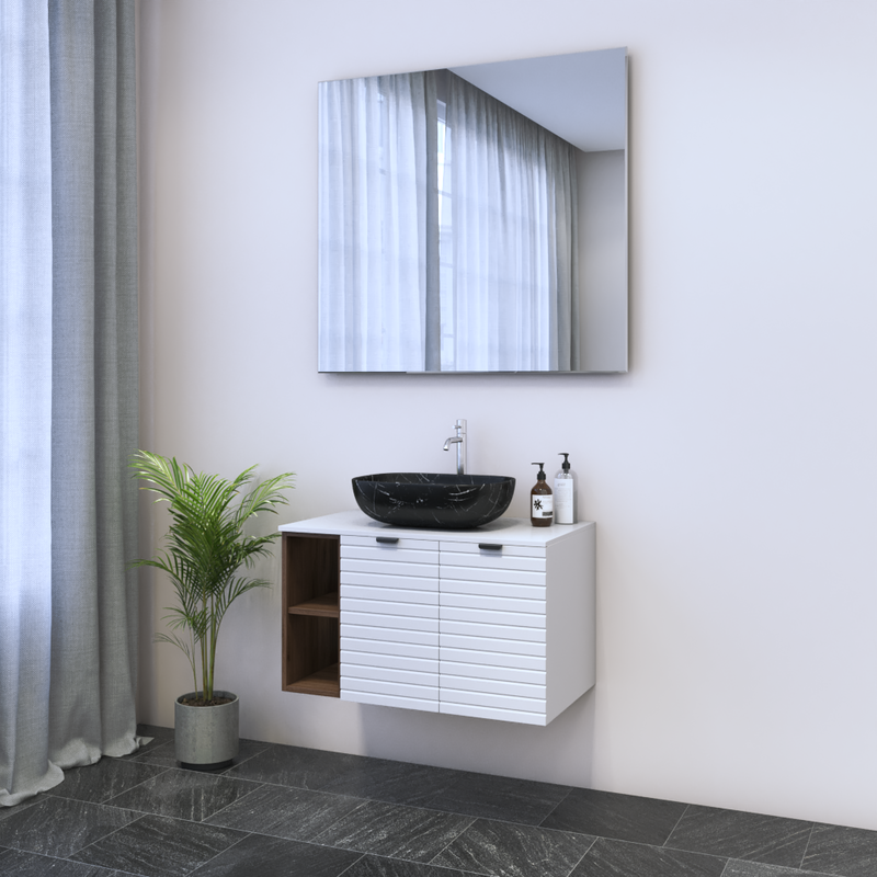 Capri 2D 60 Floating Bathroom Vanity with Shelf - Meble Furniture