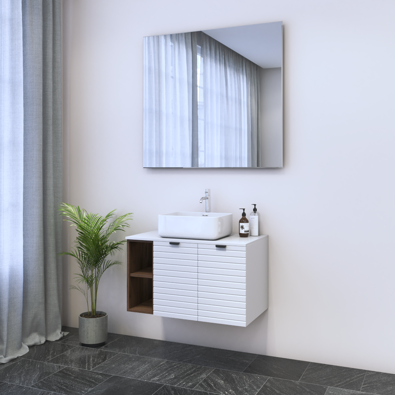 Capri 2D 60 Floating Bathroom Vanity with Shelf - Meble Furniture
