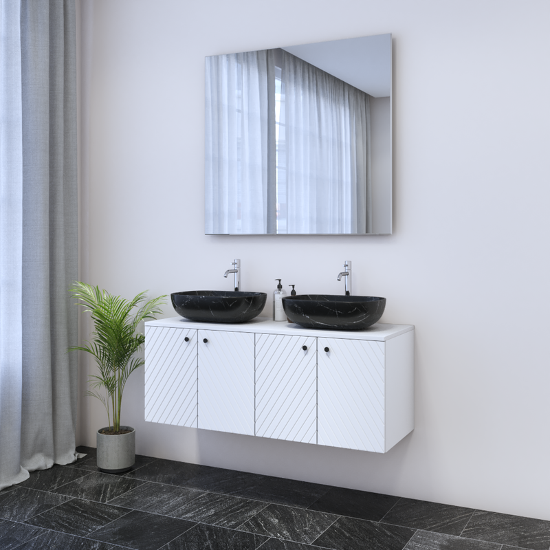 Avela 4D 120 Double Sink Floating Bathroom Vanity - Meble Furniture