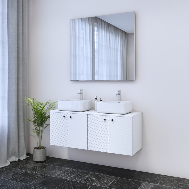 Avela 4D 120 Double Sink Floating Bathroom Vanity - Meble Furniture