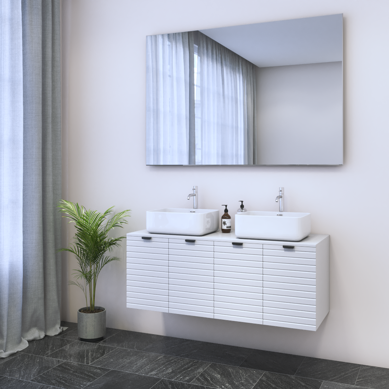 Capri 4D 120 Double Sink Floating Bathroom Vanity - Meble Furniture