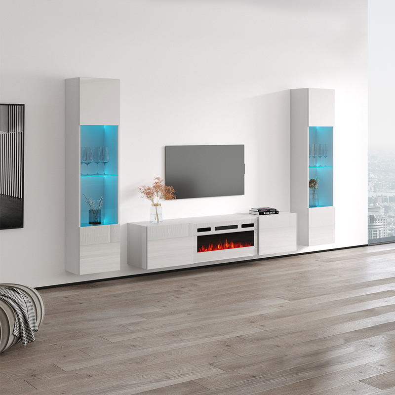 Cali WH-EF Floating Fireplace Entertainment Center - Meble Furniture