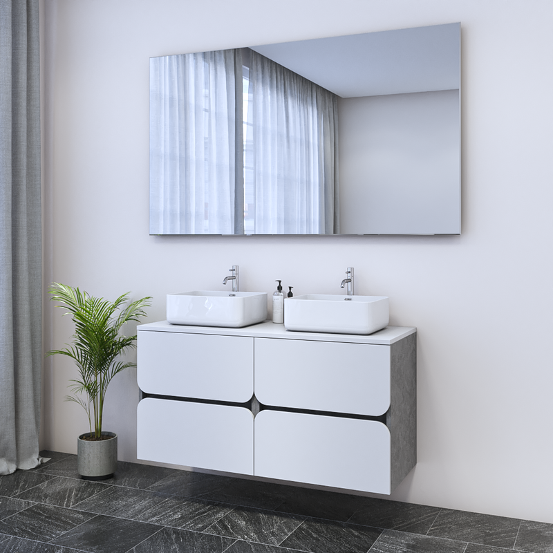 Azurro 4S 120 Double Sink Floating Bathroom Vanity - Meble Furniture