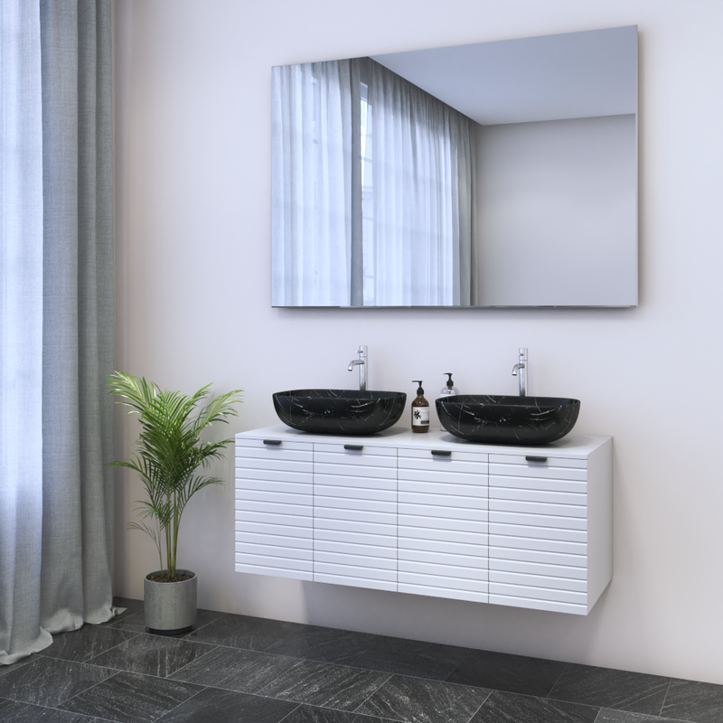 Capri 4D 120 Double Sink Floating Bathroom Vanity - Meble Furniture