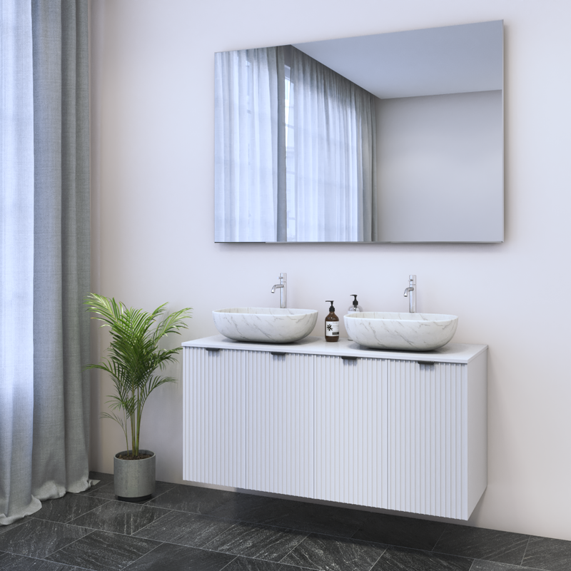 Nicole 4D 120 Double Sink Floating Bathroom Vanity - Meble Furniture