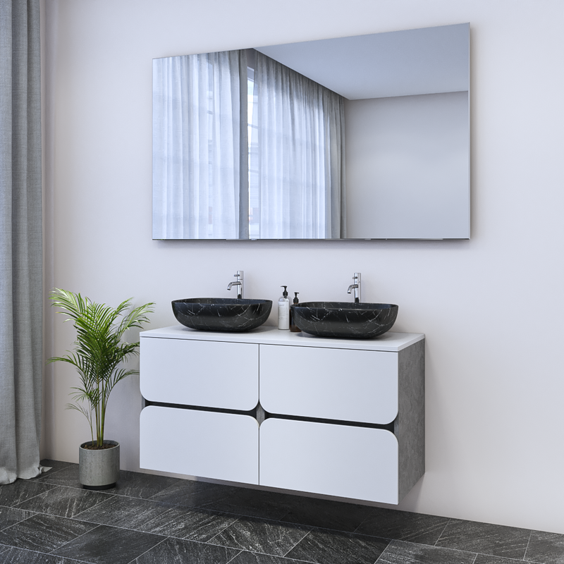 Azurro 4S 120 Double Sink Floating Bathroom Vanity - Meble Furniture