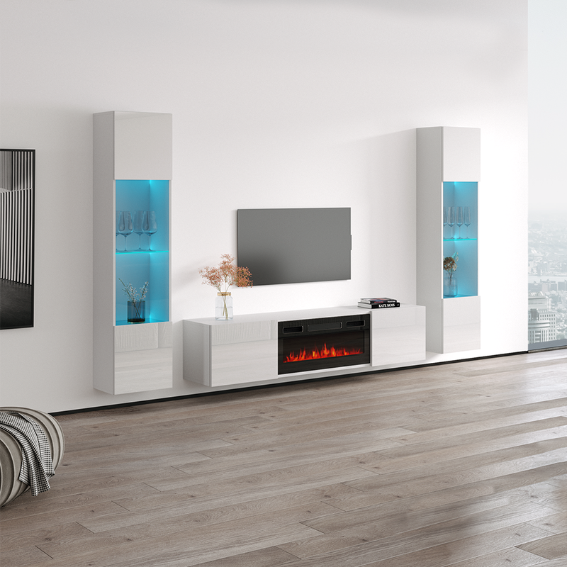Cali BL-EF Floating Fireplace Entertainment Center - Meble Furniture