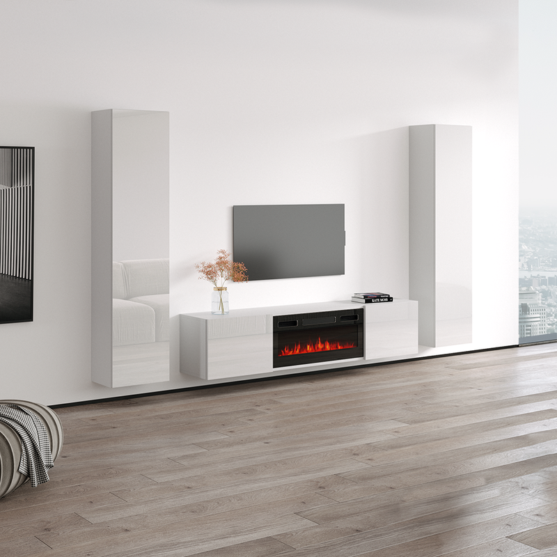 Cali BL-EF Floating Fireplace Entertainment Center - Meble Furniture