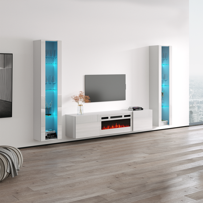 Cali WH-EF Floating Fireplace Entertainment Center - Meble Furniture