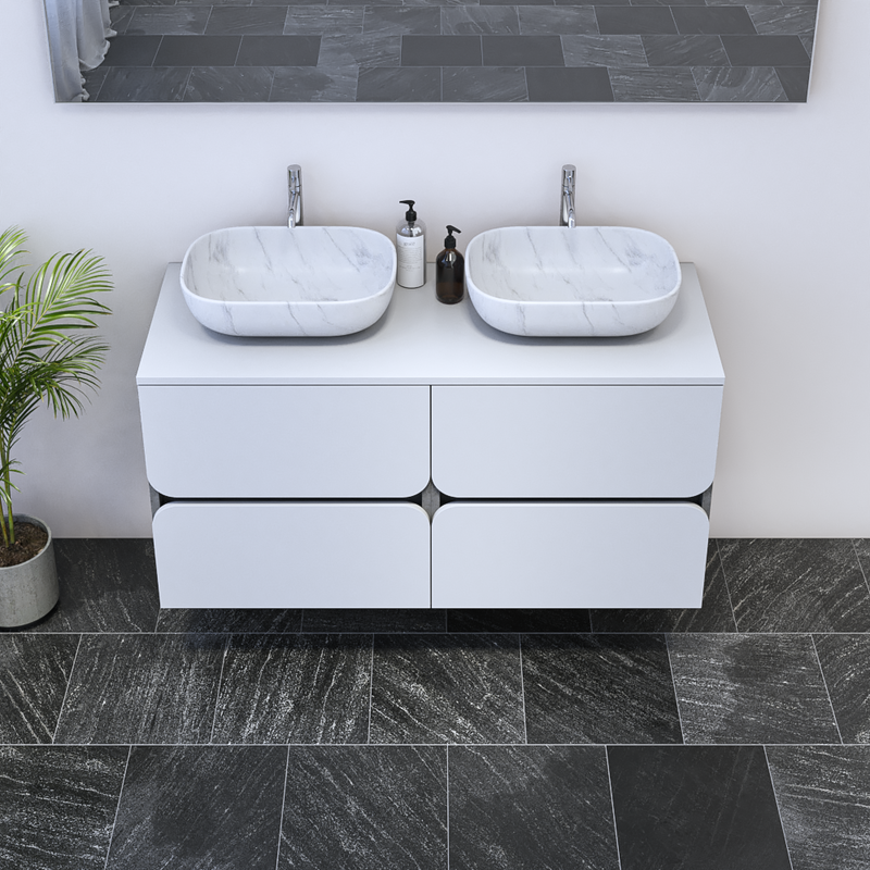 Azurro 4S 120 Double Sink Floating Bathroom Vanity - Meble Furniture