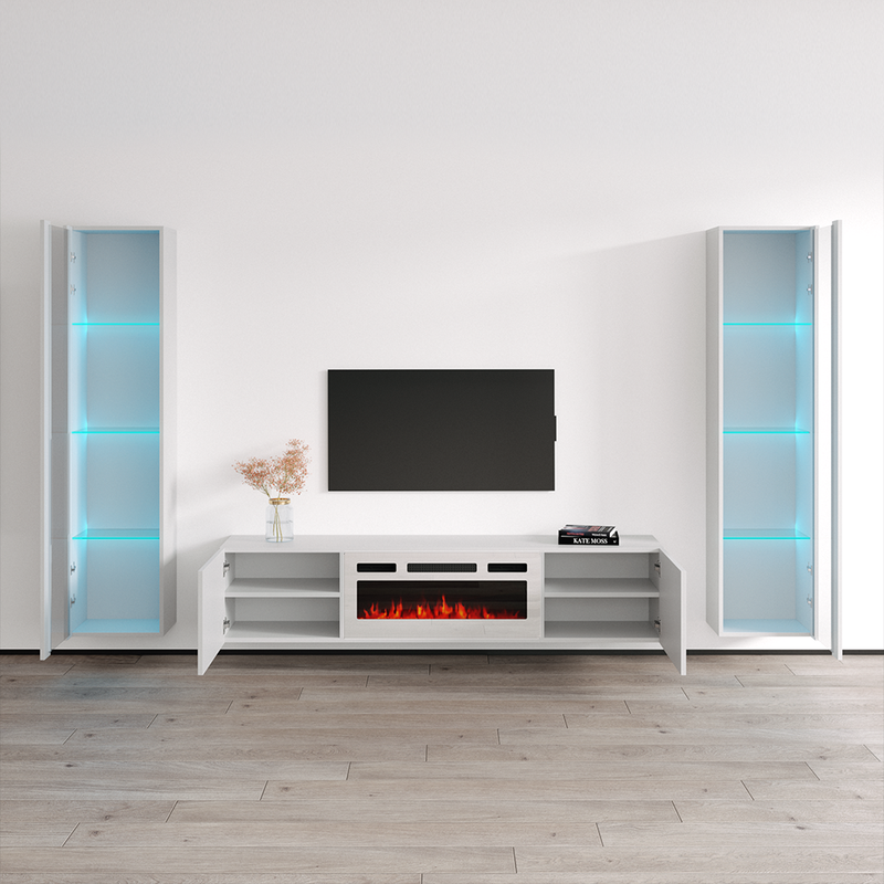 Cali WH-EF Floating Fireplace Entertainment Center - Meble Furniture