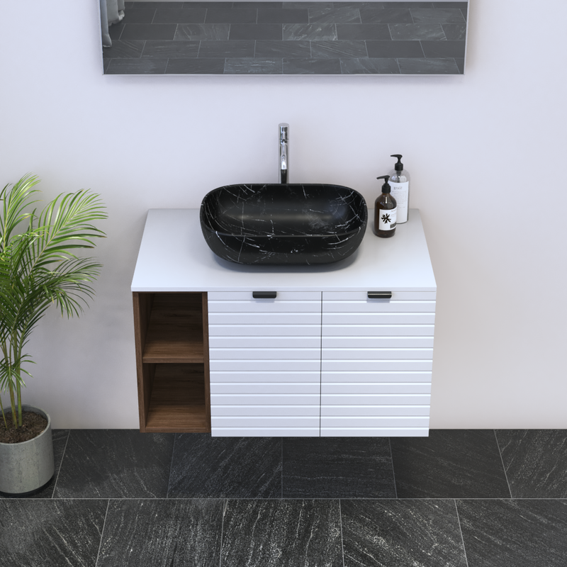 Capri 2D 60 Floating Bathroom Vanity with Shelf - Meble Furniture