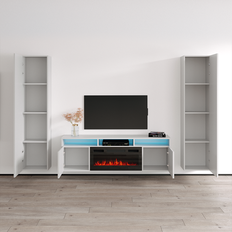 Giza BL-EF Floating Fireplace Entertainment Center - Meble Furniture