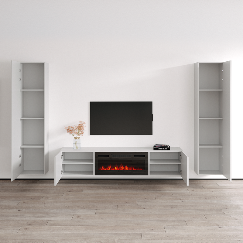 Cali BL-EF Floating Fireplace Entertainment Center - Meble Furniture