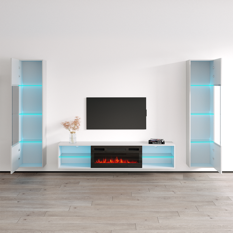 Lima BL-EF Floating Fireplace Entertainment Center - Meble Furniture