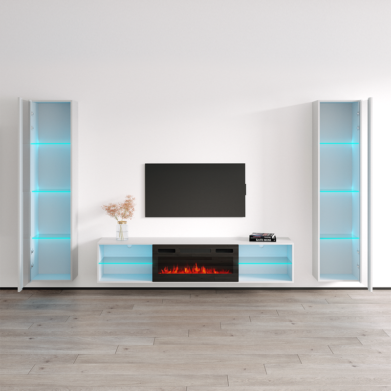 Lima BL-EF Floating Fireplace Entertainment Center - Meble Furniture