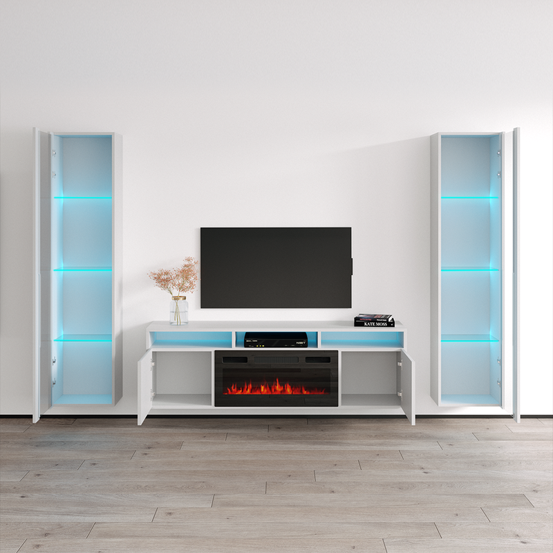 Giza BL-EF Floating Fireplace Entertainment Center - Meble Furniture